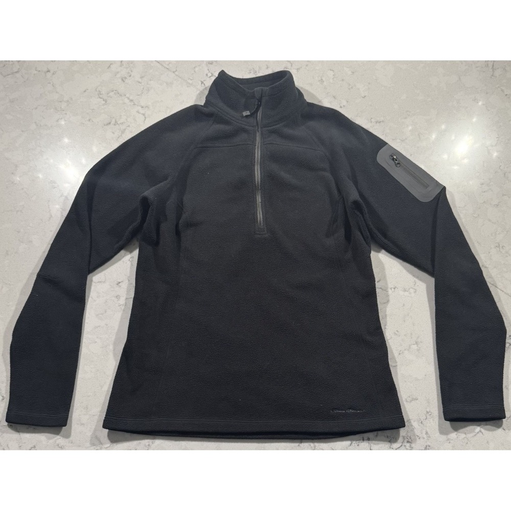 Eddie Bauer First Ascent 1/4 Zip Polartec Fleece Pullover Womens Small Black